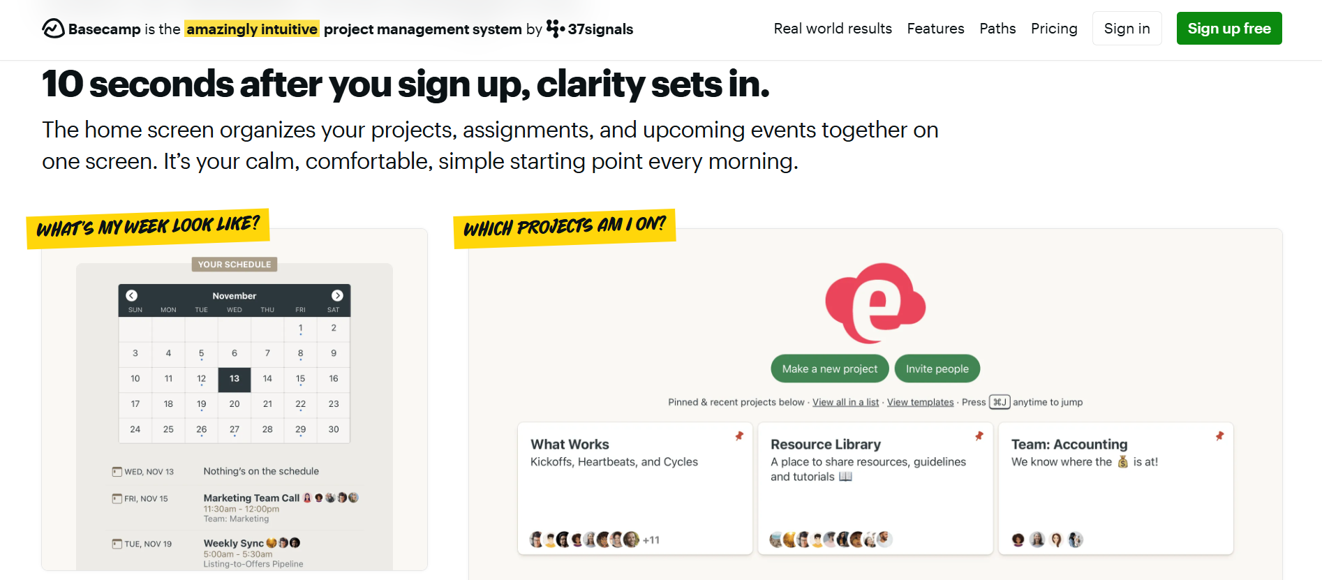 Basecamp key features overview