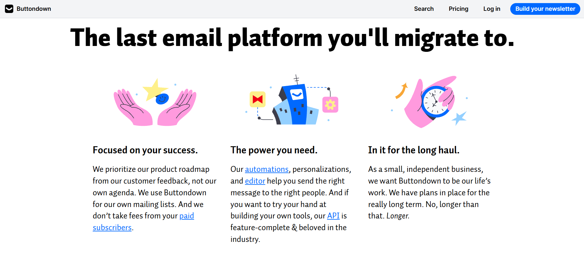Buttondown Key Features