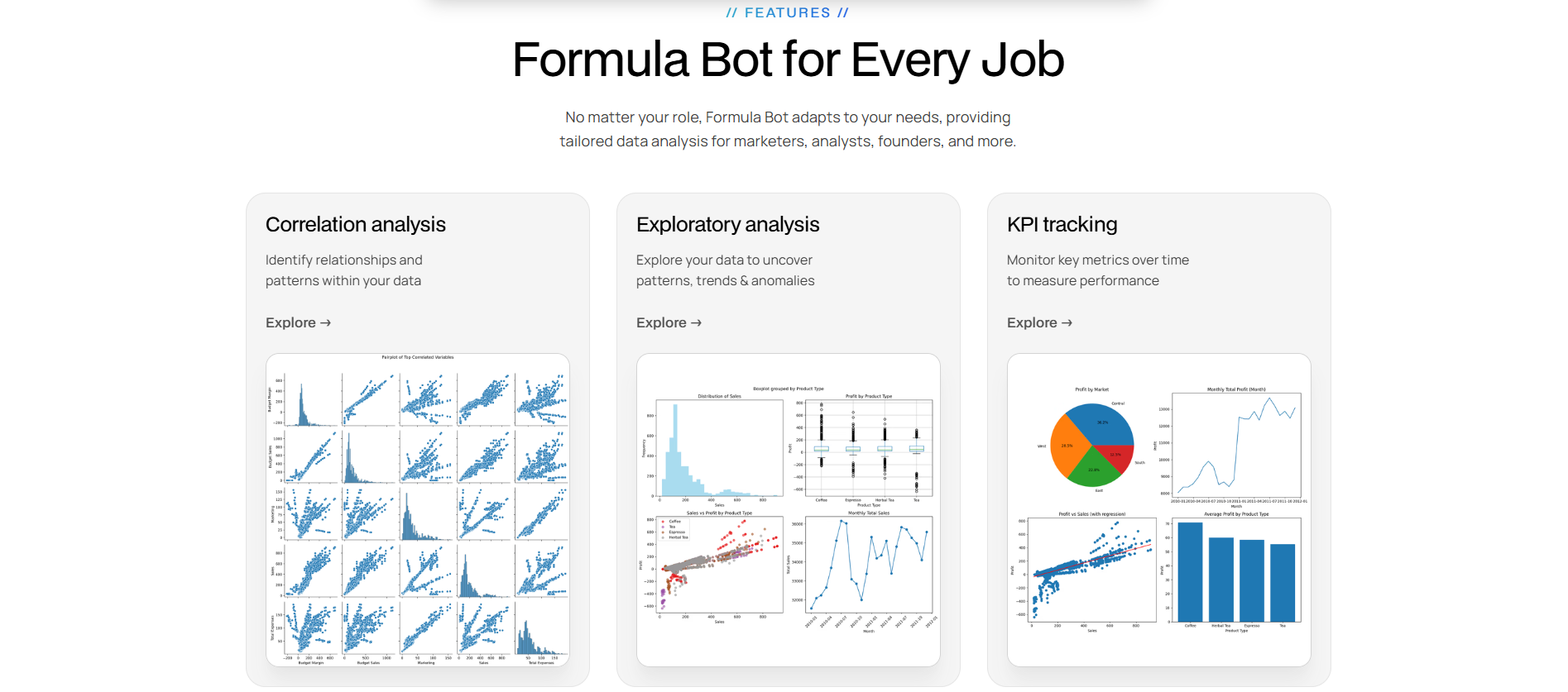 Formula Bot Key Features