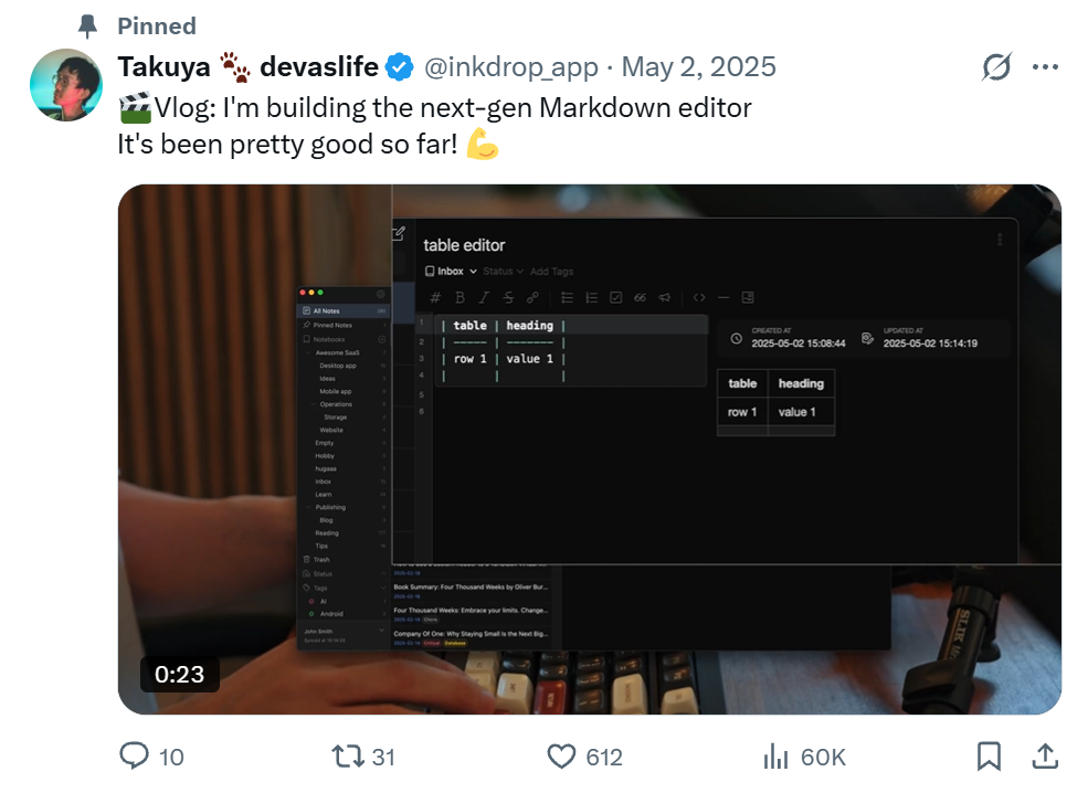 Inkdrop Founder - Takuya Matsuyama