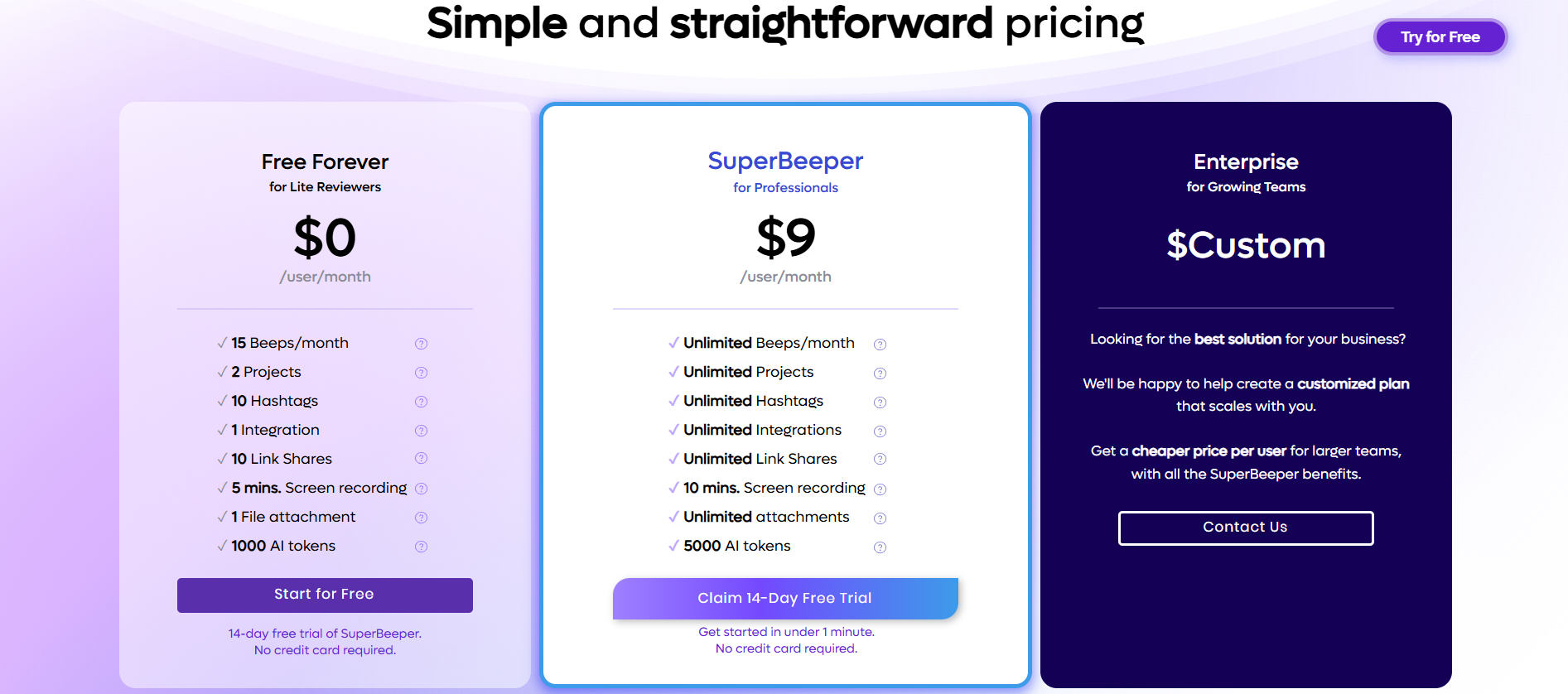 Just Beep It pricing information