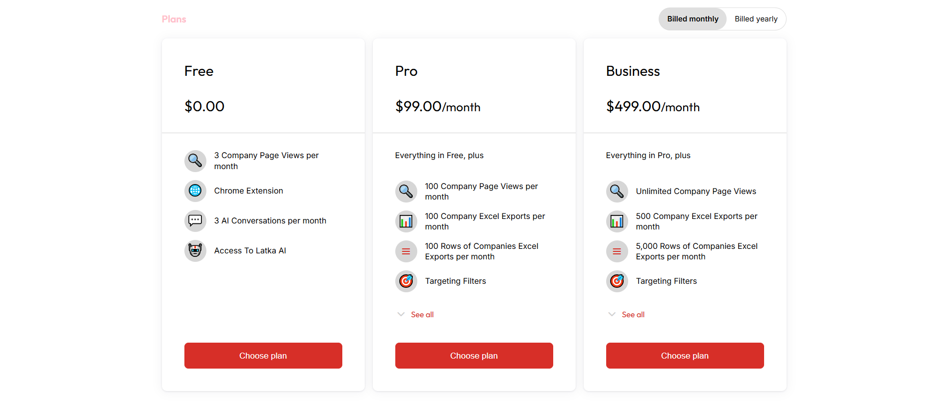 Latka pricing information