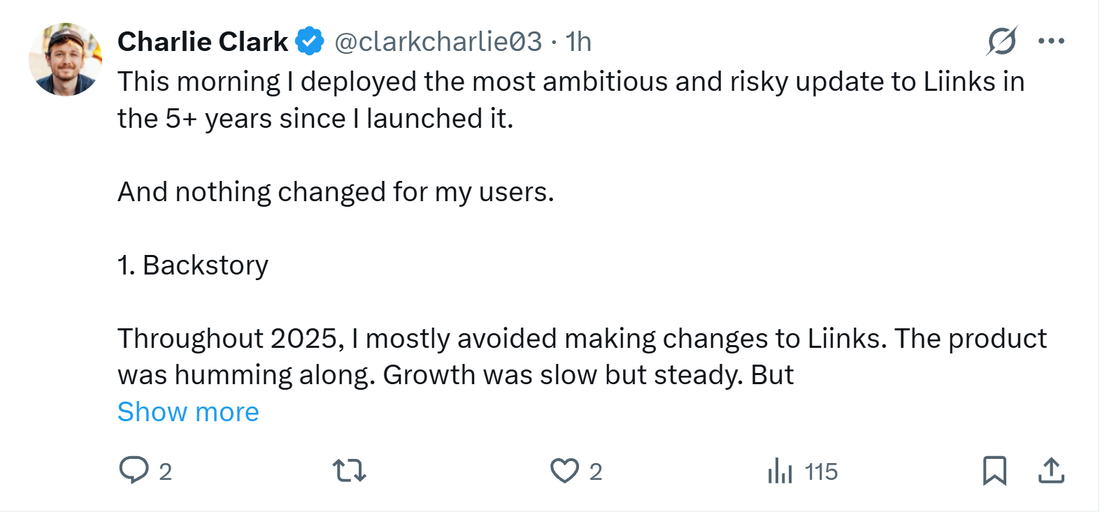 Liinks Founder - Charlie Clark