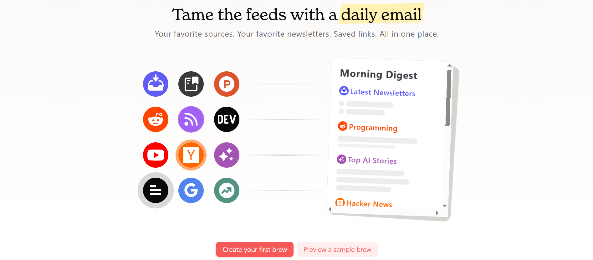 Mailbrew key features overview