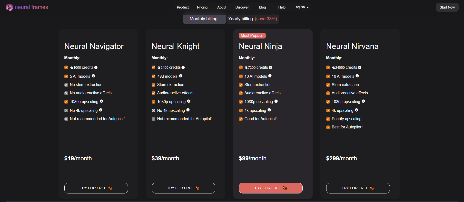 Neural Frames Pricing