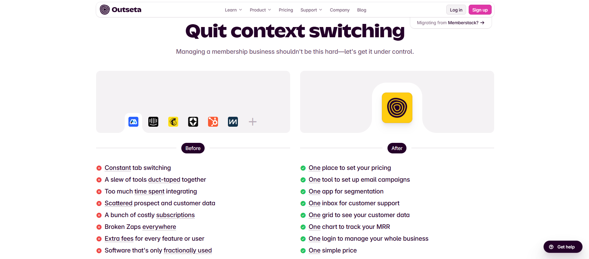 Outseta key features overview