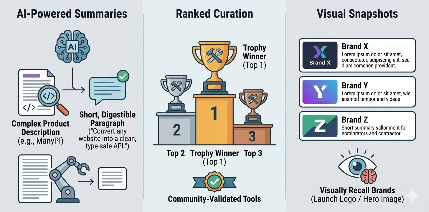 Ph Short Features - AI-powered summaries, ranked curation, and visual snapshots