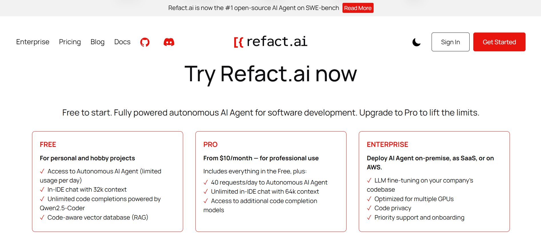 Refact.ai Pricing
