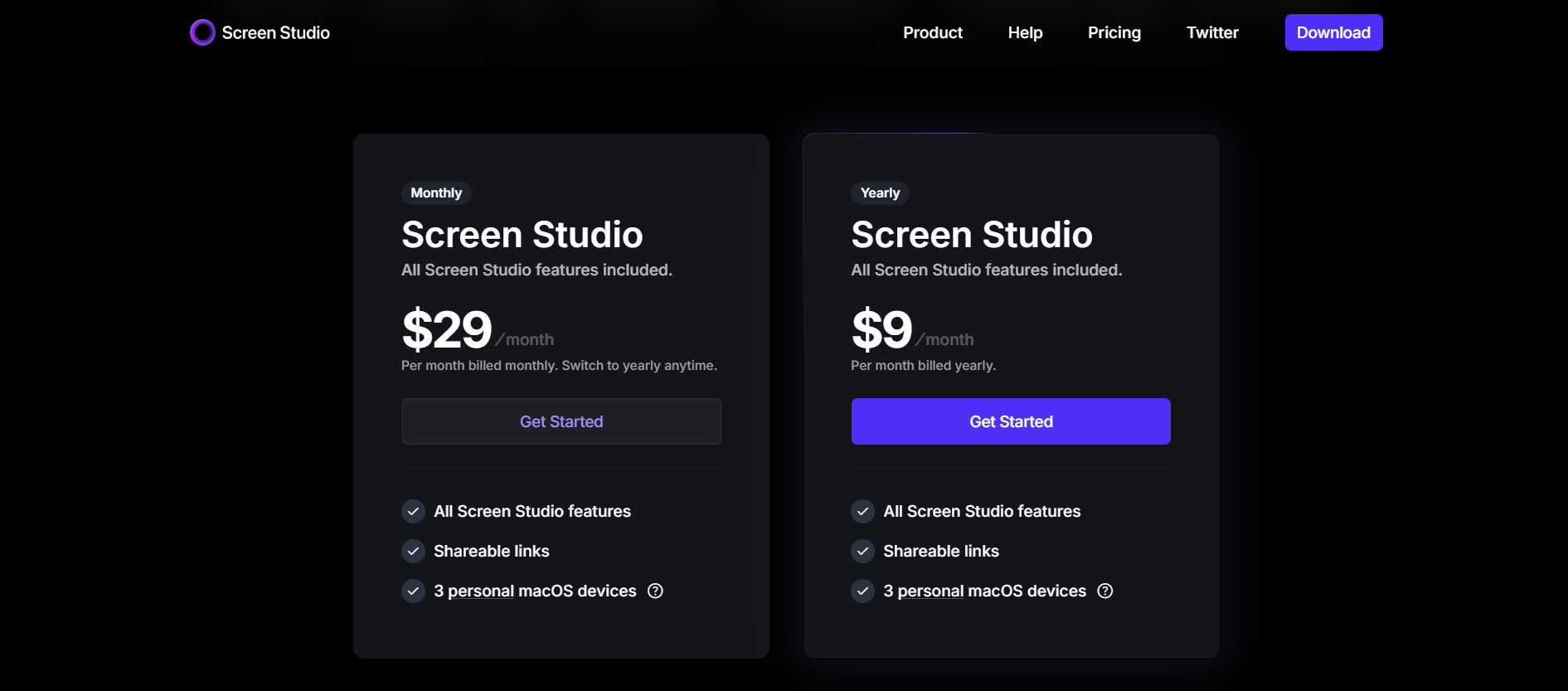 Screen Studio Pricing