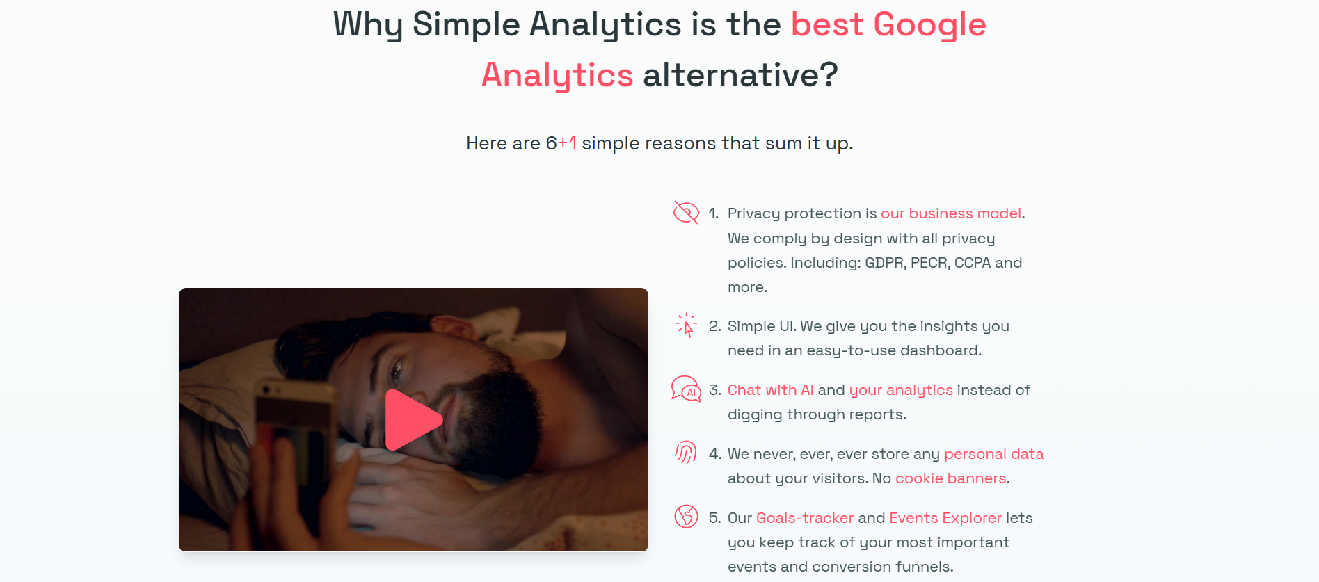 Simple Analytics Key Features