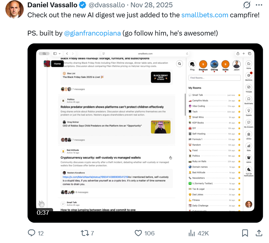 Small Bets founder Daniel Vassallo