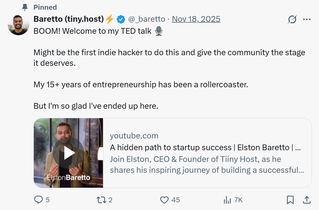 Tiiny founder Baretto