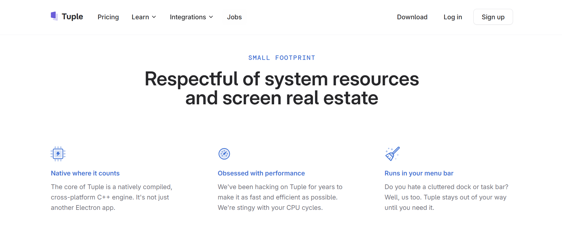 Tuple key features overview