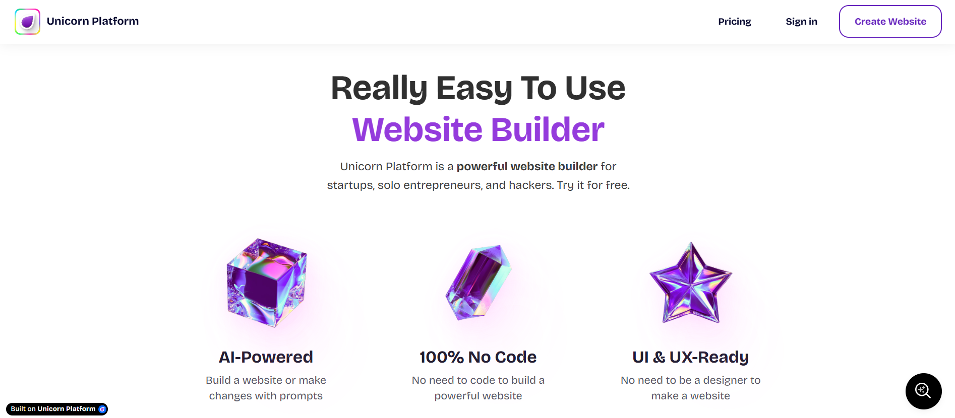 Unicorn Platform key features overview